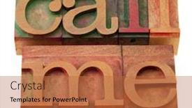  Presentation with color blocks - Beautiful slides featuring call me request or reminder - words in vintage wooden letterpress printing blocks stained by color inks isolated on white backdrop and a red colored foreground