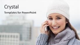  Presentation with outdoor clothes for outdoor activity - Amazing PPT theme having glorious moment - close-up of attractive female who backdrop and a coral colored foreground