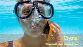  Presentation with smart - Slides consisting of call to smart phone underwater background and a tawny brown colored foreground
