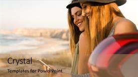  Presentation with car accident cell phone - Presentation design enhanced with call wild - two friends sitting background and a coral colored foreground