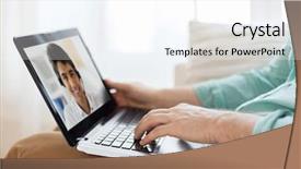  Presentation with customer service - Amazing slides having call with customer service operator backdrop and a white colored foreground