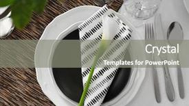 Presentation with calla lily - Colorful PPT layouts enhanced with calla lily - table setting for dinner backdrop and a gray colored foreground