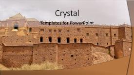  Presentation with north africa - Slides having called a kasbah in desert background and a light gray colored foreground