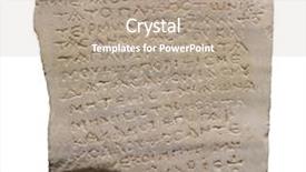  Presentation with stones - Amazing PPT theme having calligraphy alphabet - ancient stones with inscriptions isolated backdrop and a coral colored foreground