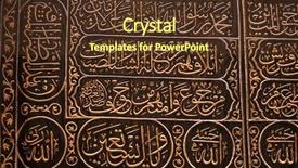  Presentation with arabic calligraphy - Presentation design consisting of calligraphy alphabet - arabic script on the black background and a tawny brown colored foreground