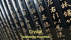  Presentation with chinese calligraphy - Beautiful presentation featuring calligraphy alphabet - chinese world write on black backdrop and a tawny brown colored foreground