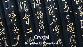  Presentation with bamboo - Presentation theme enhanced with calligraphy alphabet - chinese world write on black background and a wine colored foreground