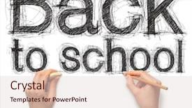  Presentation with calligraphy - Presentation consisting of calligraphy alphabet - human hands with pencil background and a lemonade colored foreground