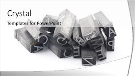  Presentation with blocks - Audience pleasing PPT layouts consisting of calligraphy alphabet - metal letterpress printing blocks backdrop and a white colored foreground