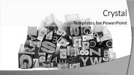  Presentation with colour blocking building blocks - Cool new theme with calligraphy alphabet - metal letterpress printing blocks backdrop and a  colored foreground