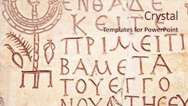  Presentation with christian - Cool new PPT theme with calligraphy alphabet - pre-christian latin writing carved backdrop and a lemonade colored foreground