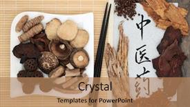  Presentation with chinese drug - PPT layouts enhanced with chinese herbal medicine selection background and a coral colored foreground