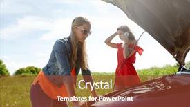  Presentation with road trip - Presentation having calling on smartphone to evacuation background and a tawny brown colored foreground