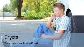  Presentation with car service - Audience pleasing PPT theme consisting of calling repair service after car backdrop and a light blue colored foreground