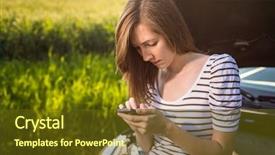  Presentation with car service - Beautiful PPT layouts featuring calling the roadside service assistance backdrop and a tawny brown colored foreground