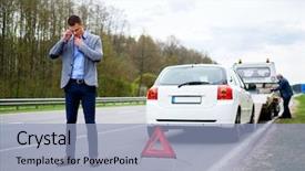  Presentation with tow truck - Cool new presentation design with calling while tow truck picking backdrop and a light blue colored foreground