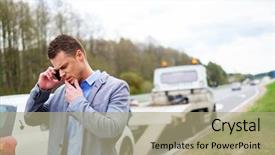  Presentation with tow truck - Colorful presentation theme enhanced with calling while tow truck picking backdrop and a mint green colored foreground