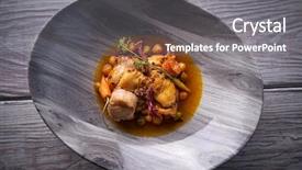  Presentation with tapas - Audience pleasing presentation consisting of callos tripe stew from spain backdrop and a gray colored foreground