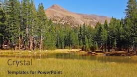  Presentation with yosemite - Amazing presentation design having calm autumn landscape in yosemite national park yellow and green grass pine forest and mountains backdrop and a gold colored foreground