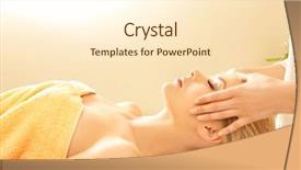  Presentation with calm - Amazing slide set having calm beautiful woman in massage backdrop and a  colored foreground