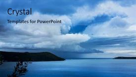  Presentation with storm clouds - Cool new presentation with calm before the storm beautiful backdrop and a teal colored foreground