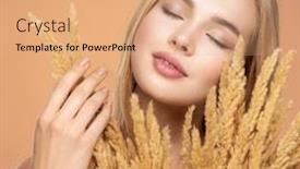  Presentation with serene - Colorful slides enhanced with calm-blonde-girl backdrop and a coral colored foreground