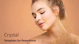  Presentation with serene - Slides featuring calm-blonde-girl background and a coral colored foreground