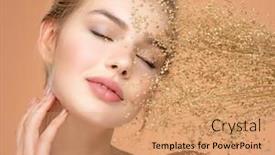  Presentation with serene - Audience pleasing PPT theme consisting of calm-blonde-girl backdrop and a coral colored foreground