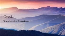  Presentation with solar tree evening landscape - PPT theme enhanced with calm-evening-landscape background and a light blue colored foreground