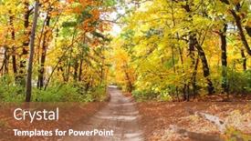  Presentation with oak forest - Slide deck enhanced with calm-fall-season-beautiful-landscape background and a red colored foreground