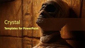  Presentation with mythology - Cool new presentation theme with calm-halloween-mummy-against backdrop and a tawny brown colored foreground