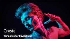  Presentation with blue neon - Theme enhanced with calm-handsome-man-with-colorful background and a black colored foreground