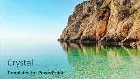  Presentation with lagoon - Slides enhanced with calm-lagoon-and-wild-beach background and a light blue colored foreground