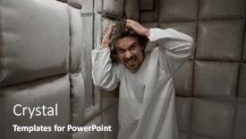  Presentation with mental - Presentation theme with calm-man-with-schizophrenia-mental background and a dark gray colored foreground