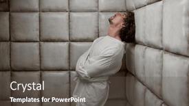  Presentation with mental - PPT theme featuring calm-man-with-schizophrenia-mental and a dark gray colored foreground