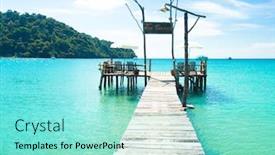  Presentation with contemplating - PPT theme enhanced with calm meditation contemplating the sea background and a seafoam green colored foreground