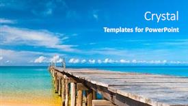  Presentation with contemplating - Theme featuring calm meditation contemplating the sea background and a gray colored foreground