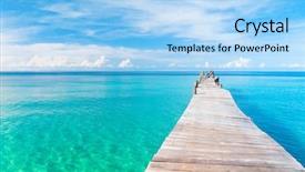  Presentation with contemplating - Theme enhanced with calm meditation contemplating the sea background and a light blue colored foreground