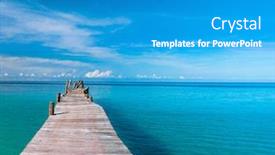  Presentation with contemplating - Presentation theme consisting of calm meditation contemplating the sea background and a teal colored foreground