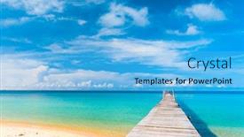  Presentation with contemplating - Colorful PPT layouts enhanced with calm meditation contemplating the sea backdrop and a light blue colored foreground