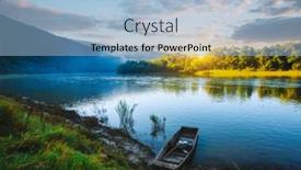  Presentation with nature river - Slide set having calm-morning-scene-in-summer background and a light blue colored foreground