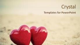  Presentation with romantic beach - PPT theme with calm ocean in the background background and a lemonade colored foreground