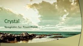  Presentation with calm sea - Theme with calm ocean water summer beach background and a soft green colored foreground