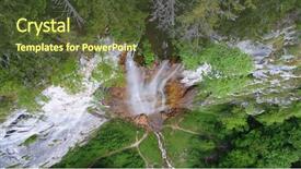  Presentation with waterfall - Cool new presentation theme with calm scenery background in slow backdrop and a tawny brown colored foreground