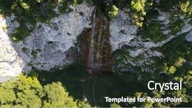  Presentation with top 10 waterfall - PPT theme enhanced with calm scenery background in slow background and a wine colored foreground