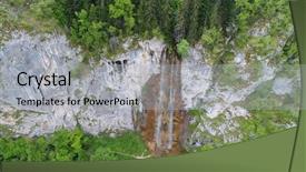  Presentation with waterfall - Cool new PPT theme with calm scenery background in slow backdrop and a light gray colored foreground
