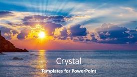  Presentation with calm sea - PPT layouts with calm-sea-and-cloudy-sky background and a ocean colored foreground