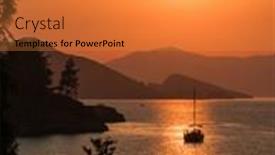  Presentation with calm sea - Audience pleasing presentation consisting of calm-sea-and-sunset-sun backdrop and a gold colored foreground