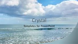  Presentation with calm sea - Beautiful PPT layouts featuring calm-sea-and-white-heap backdrop and a light blue colored foreground
