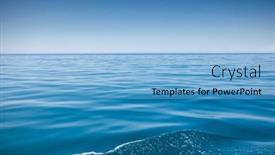  Presentation with calm sea - PPT theme consisting of calm-sea-surface-with-blue background and a light blue colored foreground
